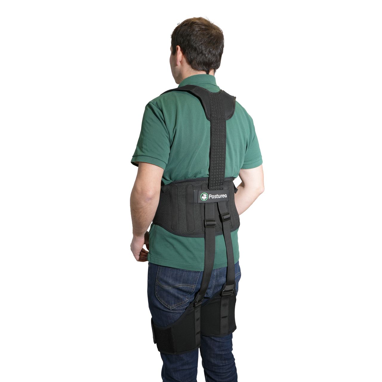 Professionnel portant l’exosquelette dorsal Dominique dans un atelier