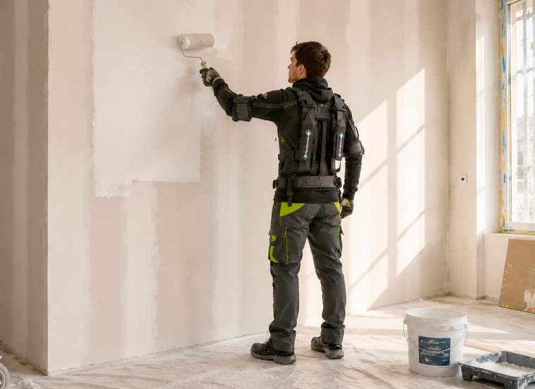 Professionnel portant Paulette pendant un travail en hauteur