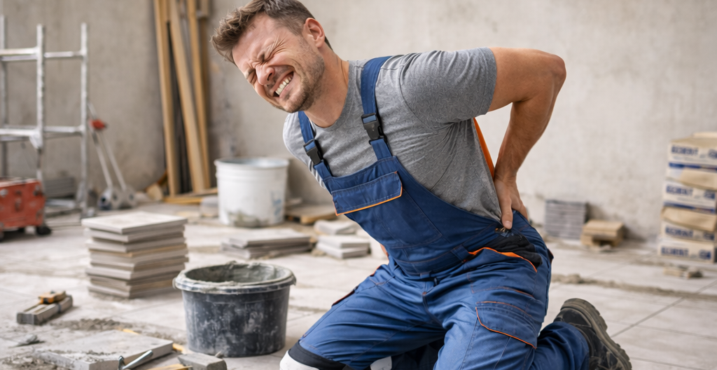 Artisan travaillant dans une posture contraignante